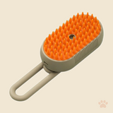 Denwell 3-in-1 Steam Grooming Brush in Brown, on cream background