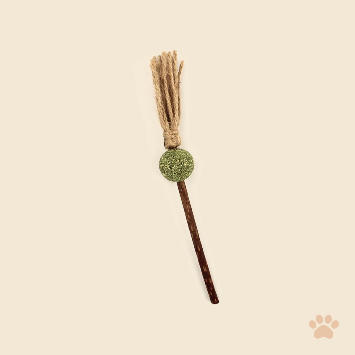 Denwell Large Catnip Ball Stick cat toy on a cream background