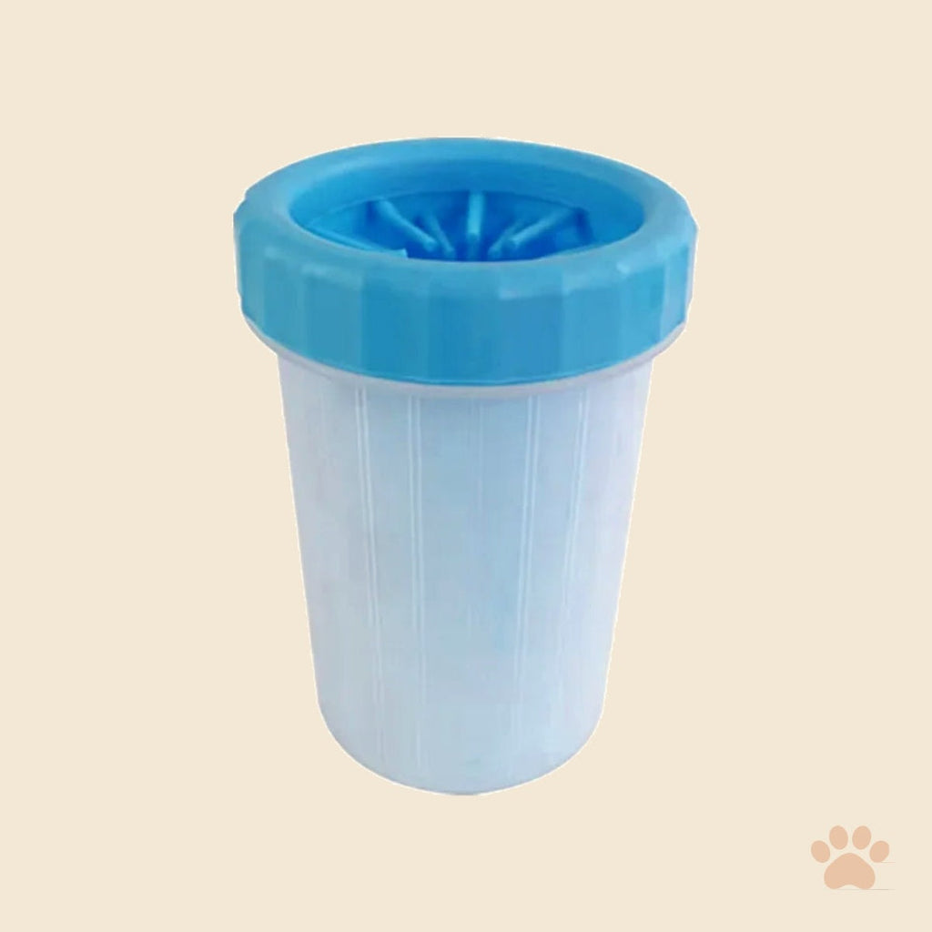Denwell Portable Paw Cleaner Cup in Ocean Blue on a cream background