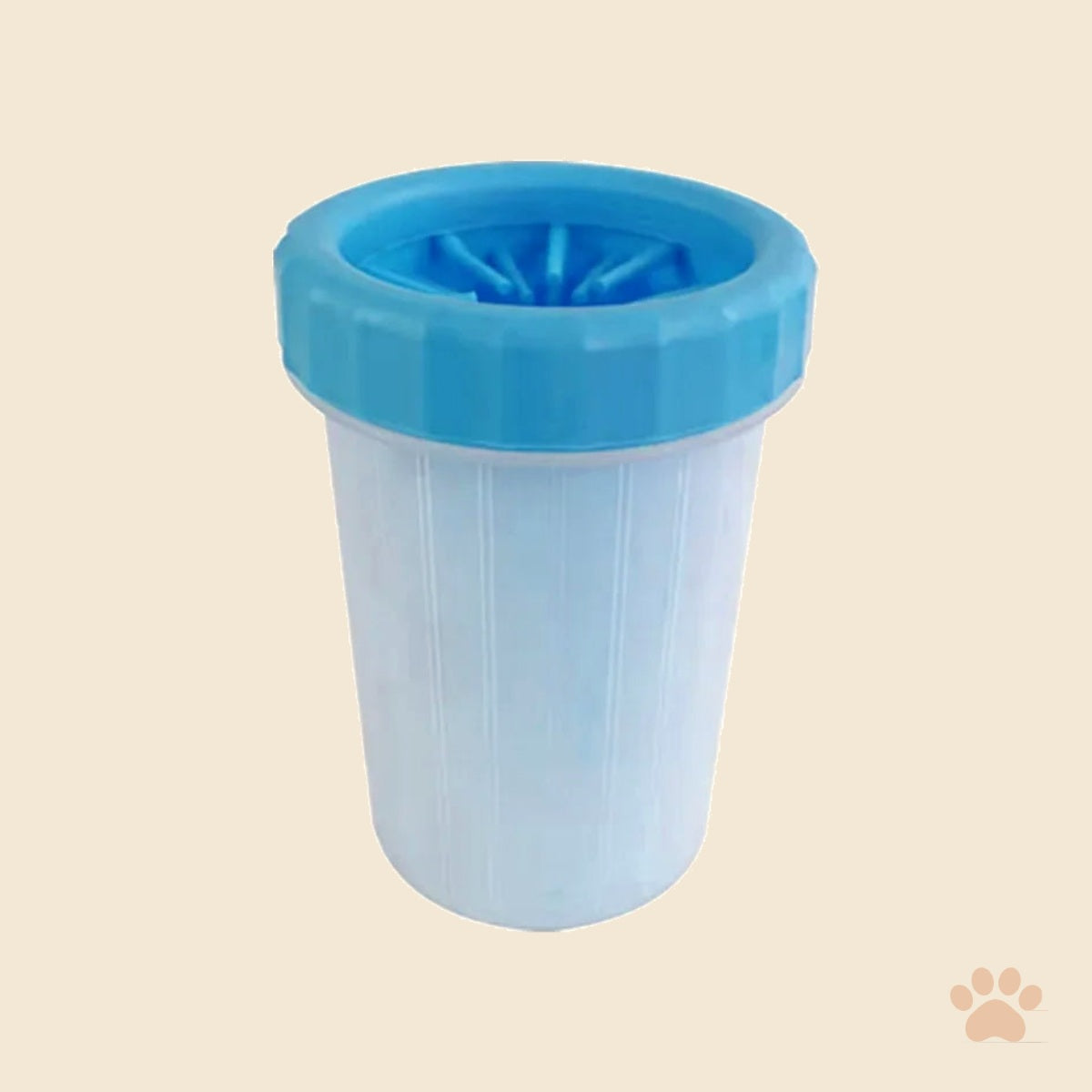 Denwell Portable Paw Cleaner Cup in Ocean Blue on a cream background