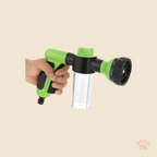 Denwell 8-in-1 Foam Pet Shower Gun, on cream background