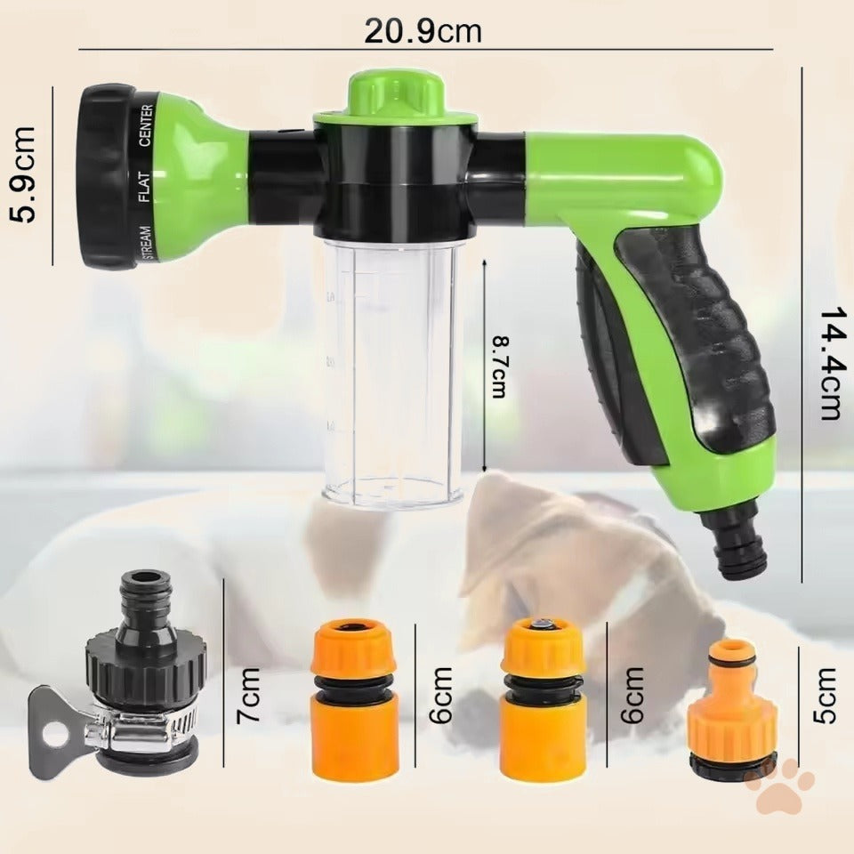 Denwell 8-in-1 Foam Pet Shower Gun dimensions