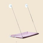 Denwell hanging cat hammock in Pink, on cream background