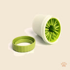 Denwell Paw Cleaner Cup disassembled showing soft silicone bristle interior